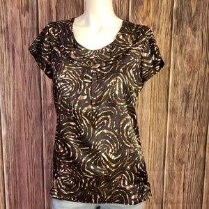 Rafaella blouse drown short sleeve size small
